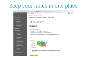 Screenshot of Evernote Template for Class Notes