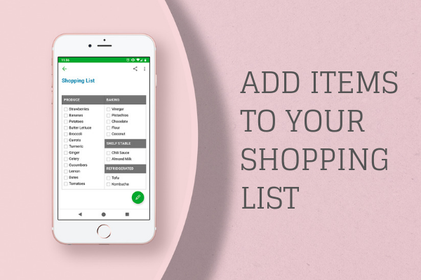 shopping list in evernote on mobile