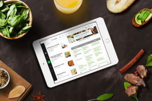 meal planner on ipad in evernote